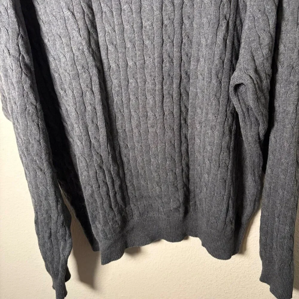 St John's Bay Sweater Men's Large Crew Neck Cable Knit Pullover Casual